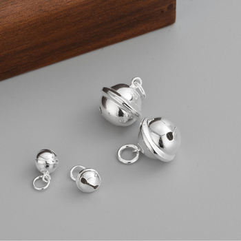 S925 sterling ezüst harang medál DIY ékszerekhez – gyöngyös charm és fonott zsinór