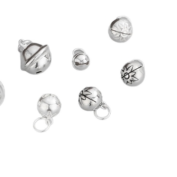 S925 sterling ezüst harang medál DIY ékszerekhez – gyöngyös charm és fonott zsinór