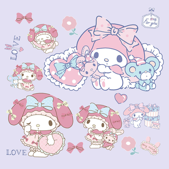 Καρτούν My Melody αυτοκόλλητα σετ για αποσκευές, βαλίτσα, ηλεκτρικό όχημα, φορητό υπολογιστή, iPad και μπουκάλι νερού – Αδιάβροχο