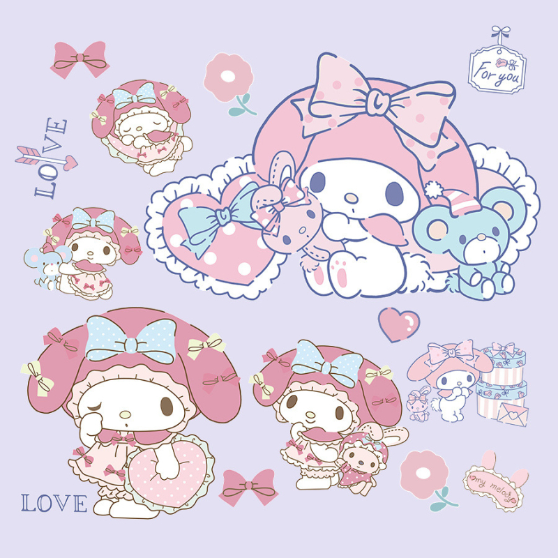 Καρτούν My Melody αυτοκόλλητα σετ για αποσκευές, βαλίτσα, ηλεκτρικό όχημα, φορητό υπολογιστή, iPad και μπουκάλι νερού – Αδιάβροχο