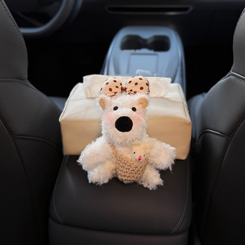 2025-ös West Highland autókarfához tartó papírzsepkosár, luxusérzetű, autóba való papírzseppartó aranyos babával
