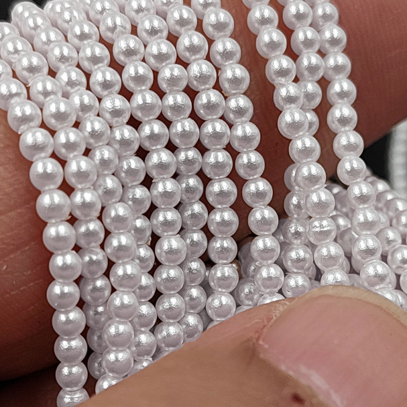 Australske bijele perle visoke sjajnosti od stakla – ogrlica i narukvica od perlica, dodaci za DIY privjesak nakit