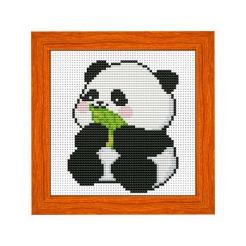 Keresztöltés készlet Panda – nemzeti kincs, kézimunka kezdőknek, egyszerű kis darabok