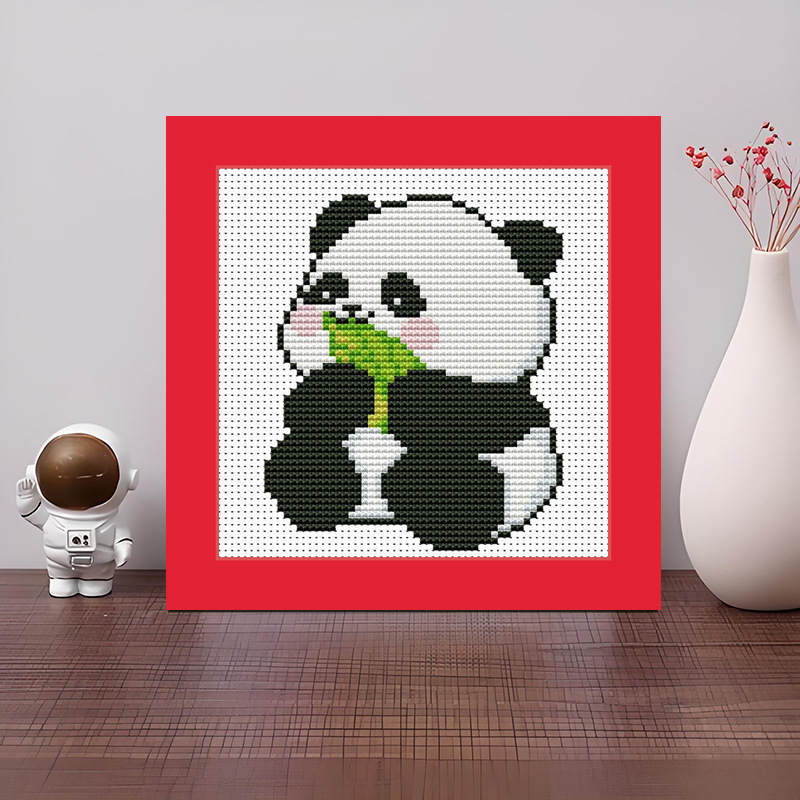Keresztöltés készlet Panda – nemzeti kincs, kézimunka kezdőknek, egyszerű kis darabok