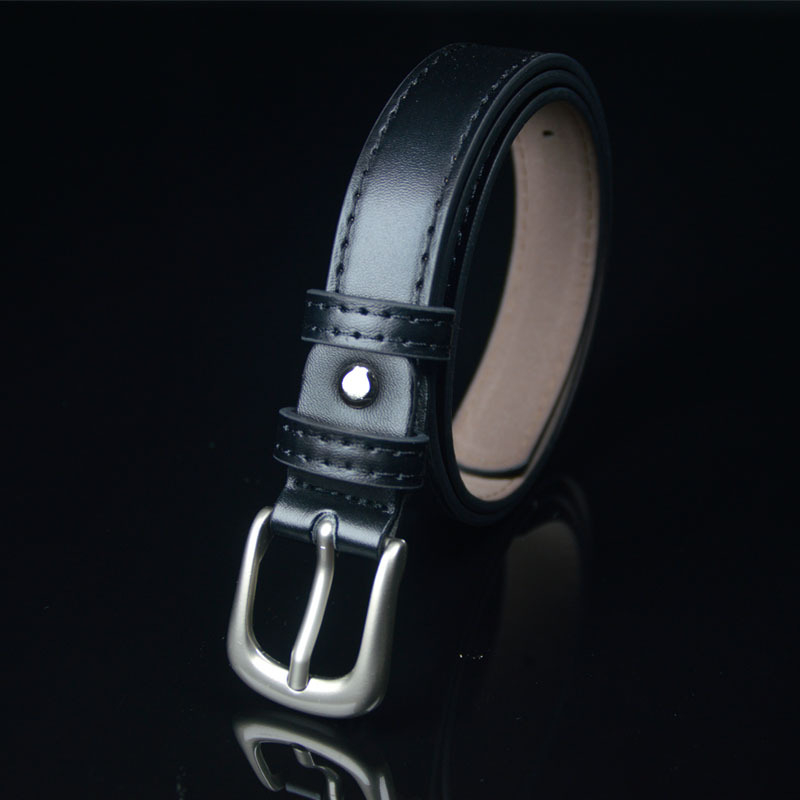 Centură pentru femei din piele sintetică, neagră, vară, design simplu și modern, cataramă cu știft, lățime 2,3 cm, potrivită pentru costum și blugi