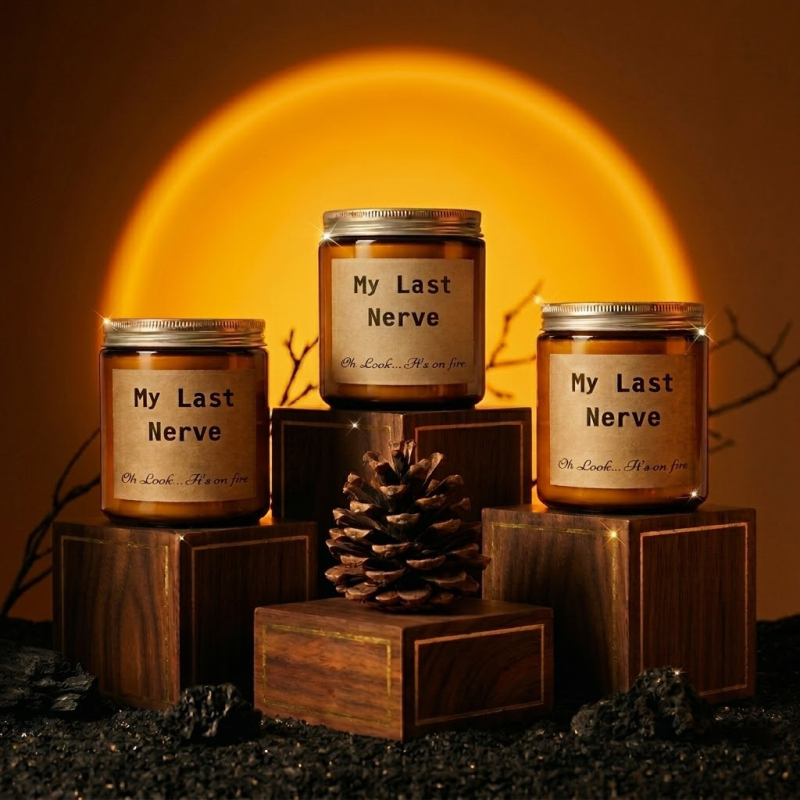 Aromatična svijeća od sojinog voska u jantarnoj staklenoj čaši, bez dima, cilindričnog oblika, za djevojačku sobu i svadbene poklone