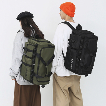 Multifunkcionális utazótáska száraz–nedves elválasztással, 56–75L, nylon, uniszex