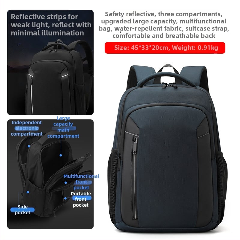 Rucsac din nylon impermeabil pentru afaceri, port USB, capacitate 20–35 L, potrivit pentru laptop de 15 inch