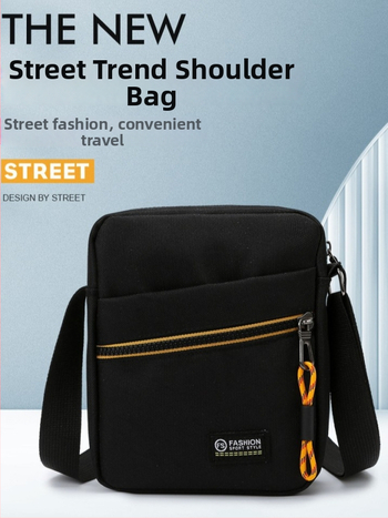 Geantă crossbody pentru bărbați, pentru muncă și pentru călătorii, capacitate mare, compartimente multiple, stil urban simplu, nylon, compatibilă cu laptop de 8 inci