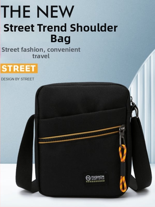 Geantă crossbody pentru bărbați, pentru muncă și pentru călătorii, capacitate mare, compartimente multiple, stil urban simplu, nylon, compatibilă cu laptop de 8 inci