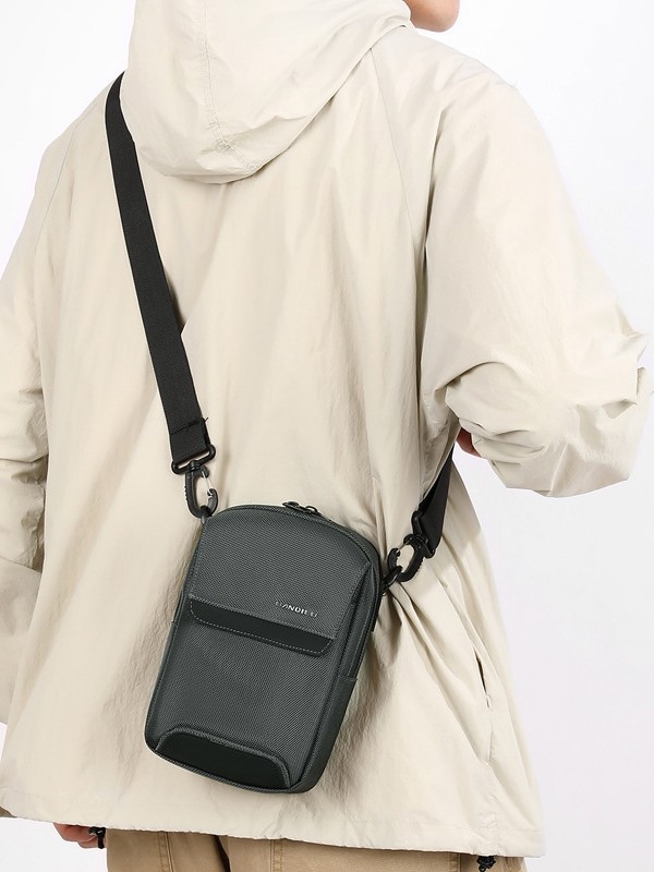 Geantă de umăr pentru bărbați, stil minimalist și calitate înaltă, pentru afaceri și navetă; geantă pentru telefon, crossbody versatil pentru călătorii în aer liber