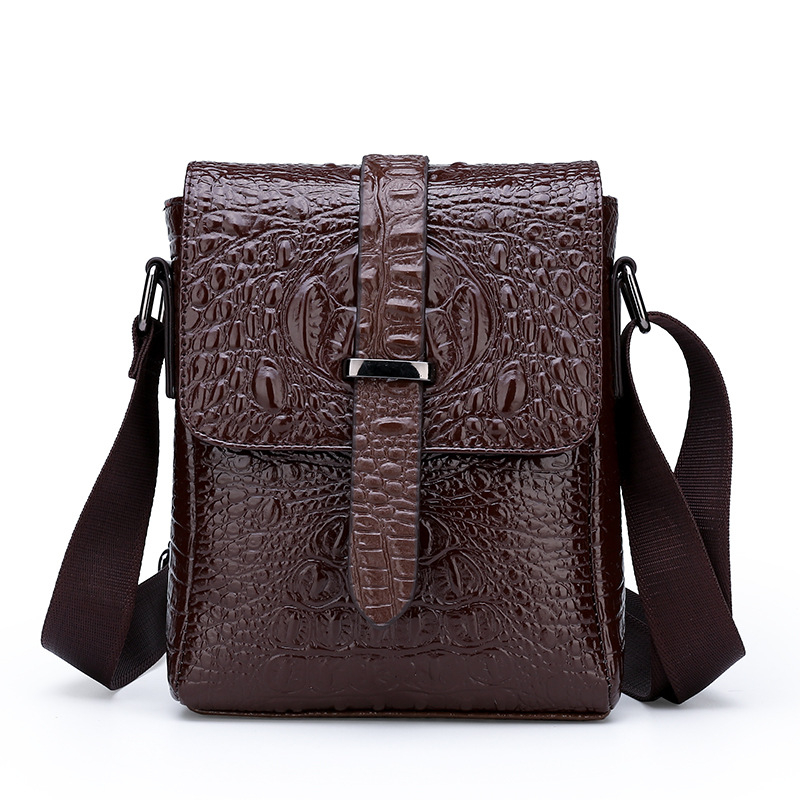 Simac Geantă de umăr pentru bărbați, model crocodil, crossbody, pentru laptop de 8 inch, ușoară, impermeabilă, pentru muncă și călătorii