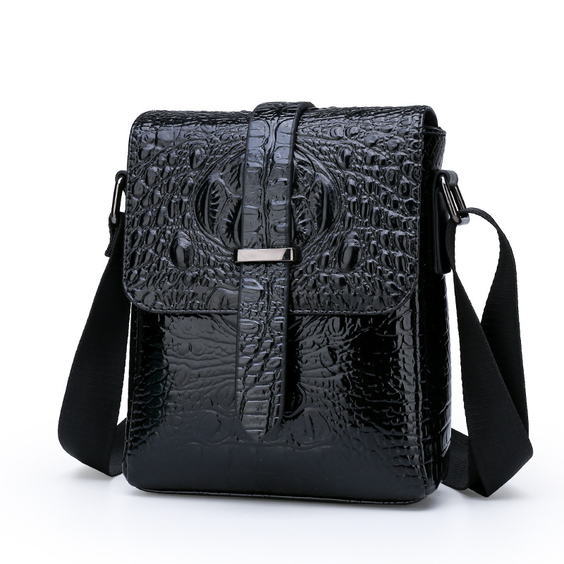 Simac Geantă de umăr pentru bărbați, model crocodil, crossbody, pentru laptop de 8 inch, ușoară, impermeabilă, pentru muncă și călătorii
