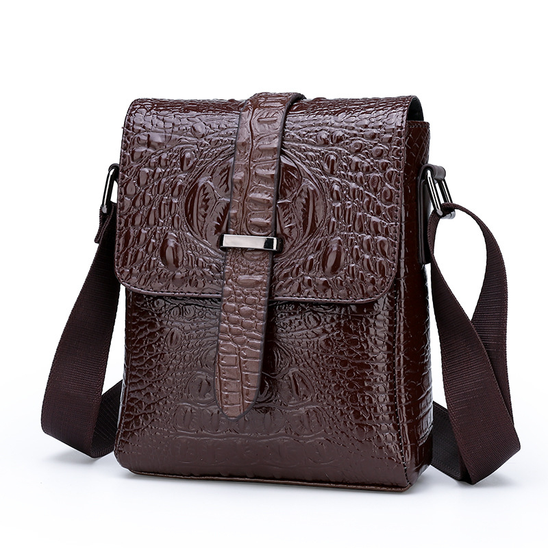Simac Geantă de umăr pentru bărbați, model crocodil, crossbody, pentru laptop de 8 inch, ușoară, impermeabilă, pentru muncă și călătorii