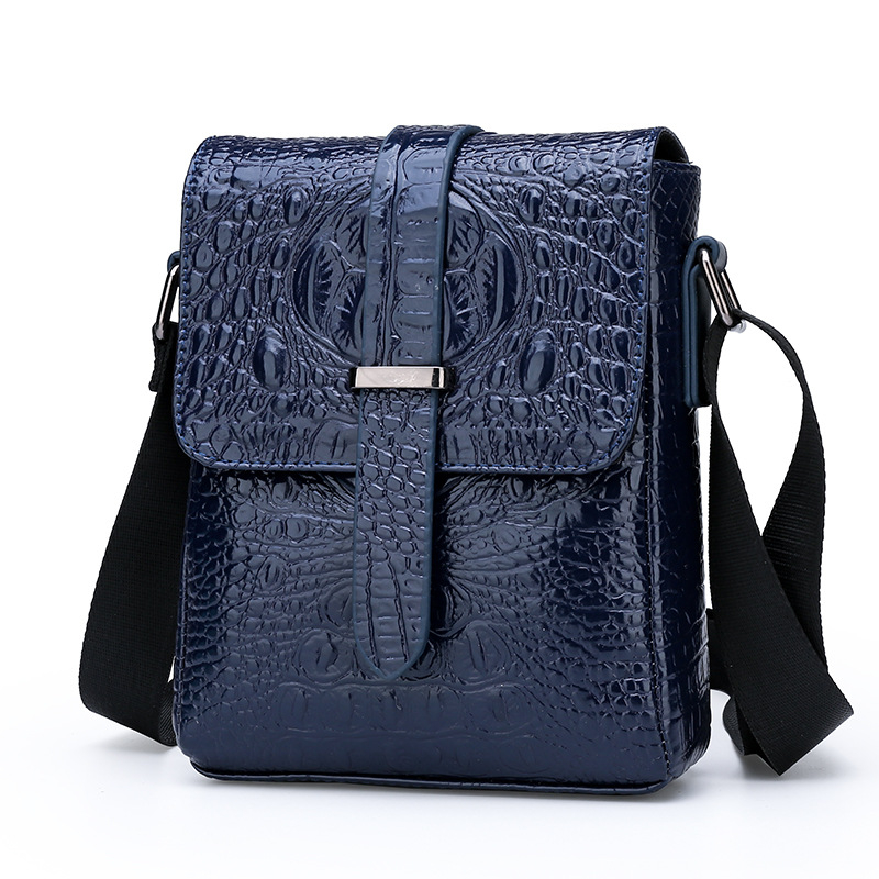 Simac Geantă de umăr pentru bărbați, model crocodil, crossbody, pentru laptop de 8 inch, ușoară, impermeabilă, pentru muncă și călătorii