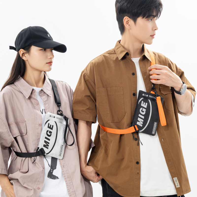 Geantă crossbody pentru bărbați, stil japonez, cu buzunar pentru monede și chei, stil Ins