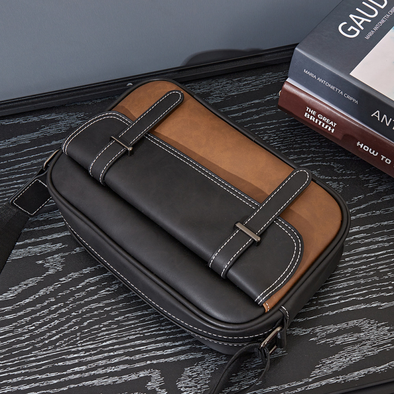 Fairy Wood 2025 geantă crossbody pentru bărbați, PU impermeabil, modă retro