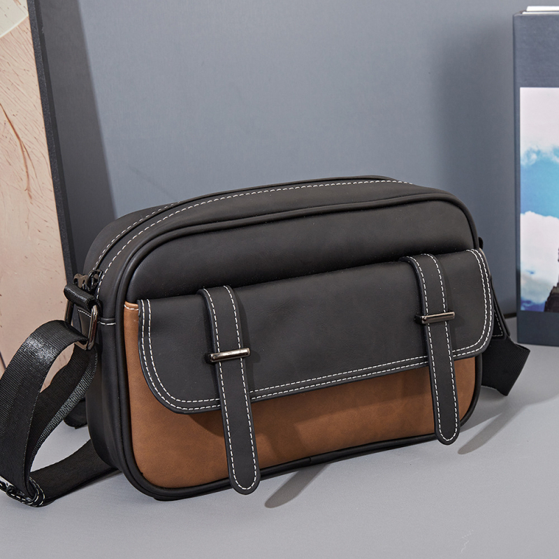 Fairy Wood 2025 geantă crossbody pentru bărbați, PU impermeabil, modă retro