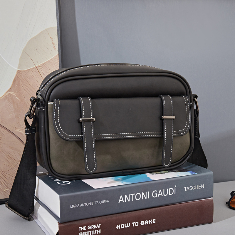 Fairy Wood 2025 geantă crossbody pentru bărbați, PU impermeabil, modă retro