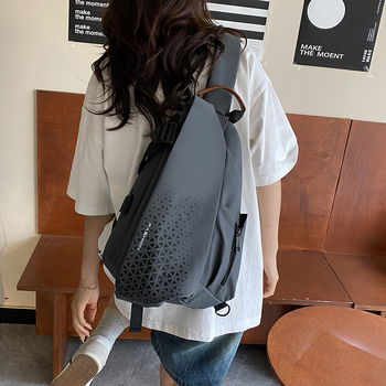 Geantă crossbody pentru bărbați, capacitate mare, culoare solidă, multifuncțională