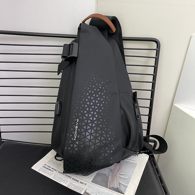 Geantă crossbody pentru bărbați, capacitate mare, culoare solidă, multifuncțională
