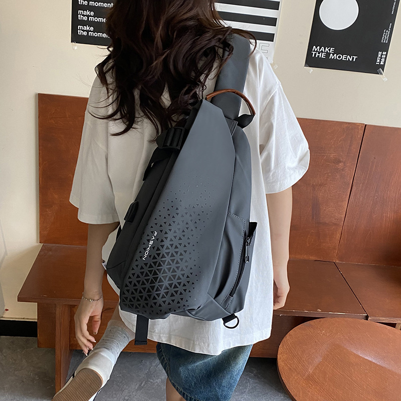 Geantă crossbody pentru bărbați, capacitate mare, culoare solidă, multifuncțională