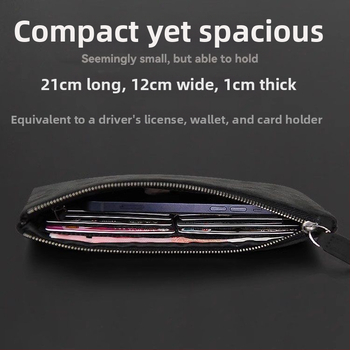 Geantă clutch pentru bărbați, din piele moale, capacitate mare, stil plic elegant