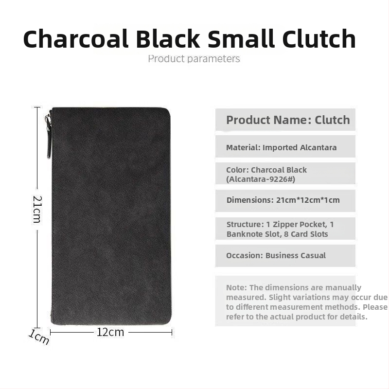 Geantă clutch pentru bărbați, din piele moale, capacitate mare, stil plic elegant