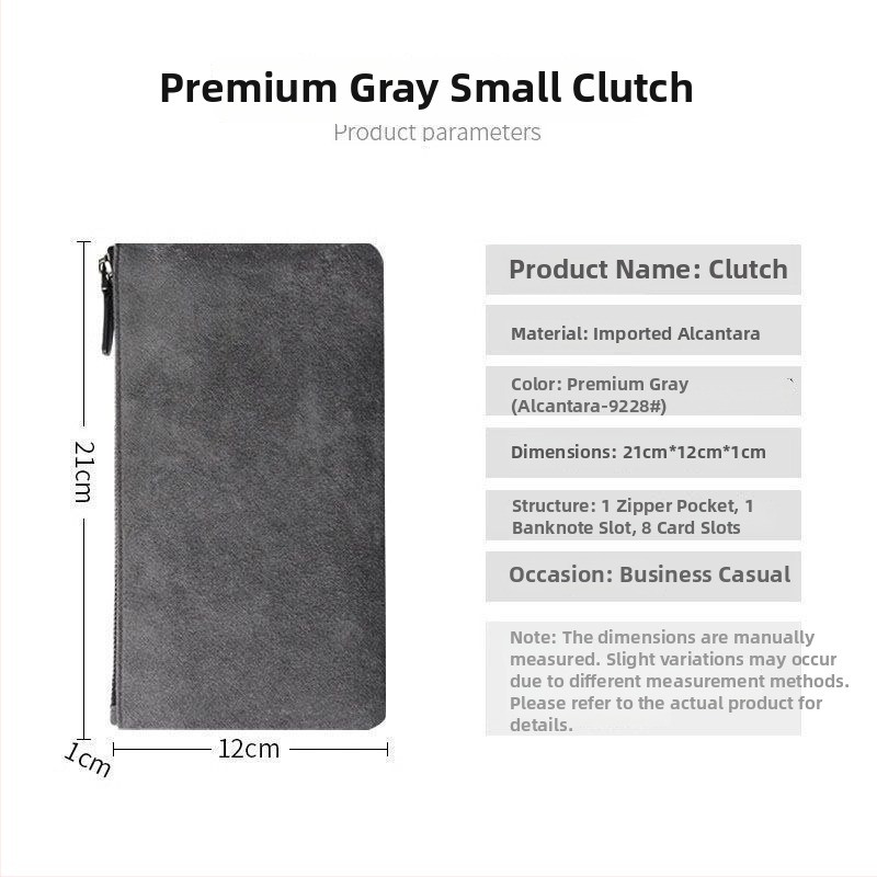 Geantă clutch pentru bărbați, din piele moale, capacitate mare, stil plic elegant