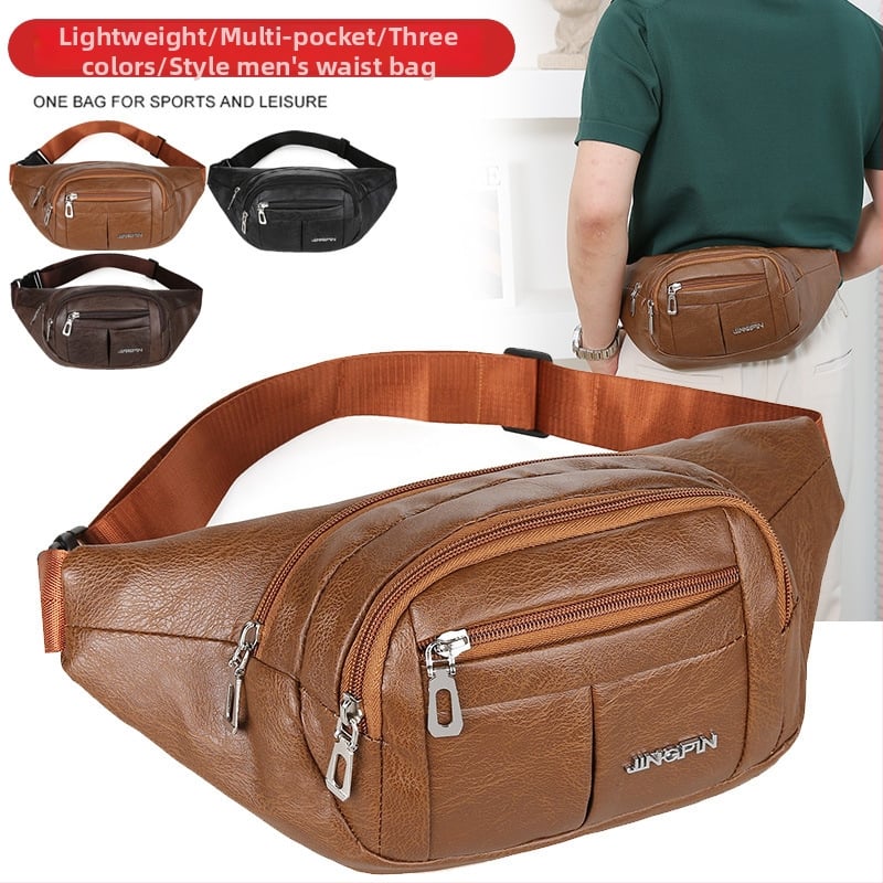 Geantă de talie din PU pentru bărbați, antifurt, stil business, 34×10×13 cm, potrivită pentru laptop de 8 inch