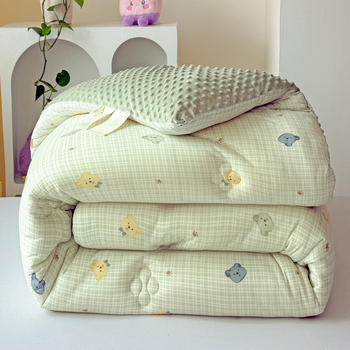 Клас А трикотажно памучно одеяло с полиестерен пълнеж за студентски стаи, единично и двойно, четири сезона, дебело и топло.