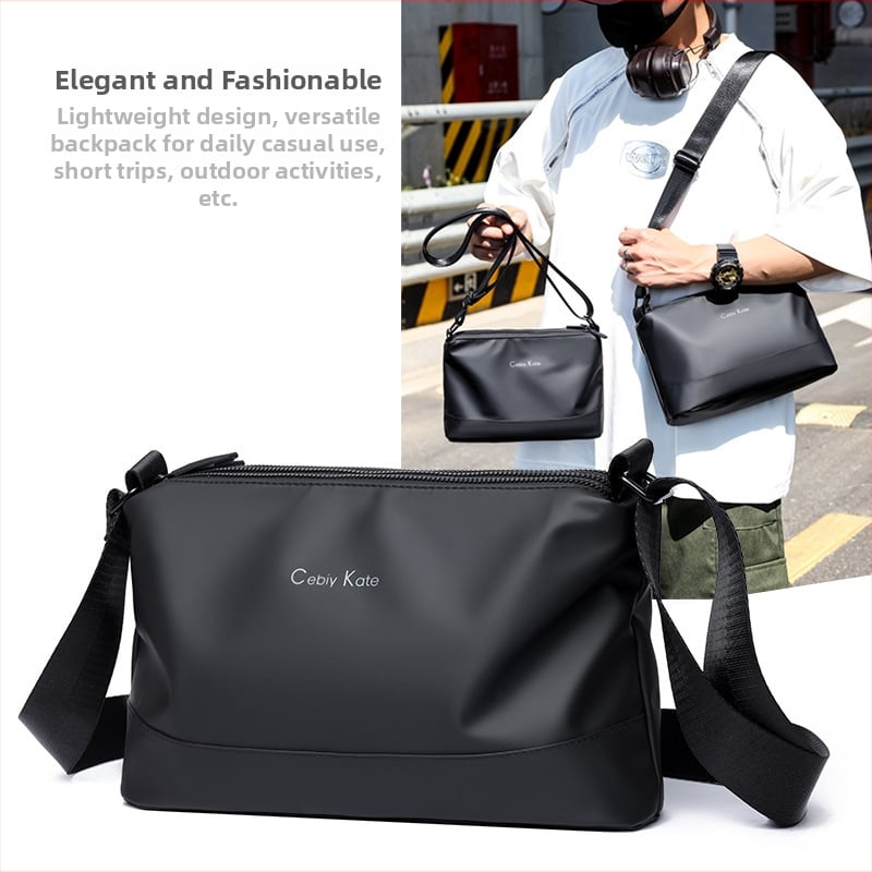 Geantă crossbody mică pentru bărbați, stil street, din nylon impermeabil, pentru utilizare zilnică și călătorii, încăpătoare pentru laptop de 8 inch