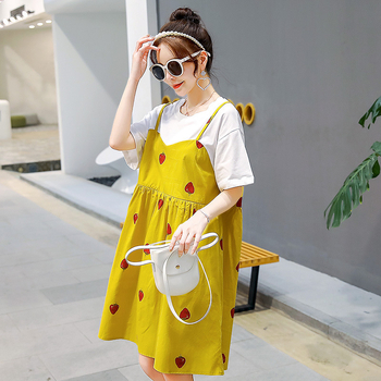 Kismama nyári ruha, laza szabás, plusz méret, rövid ujjú