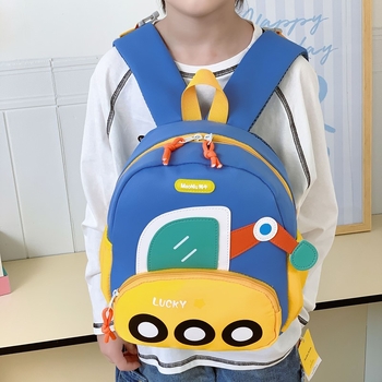 Rucsac ușor pentru grădiniță, protecție ortopedică a coloanei, design drăgălaș cu excavator, rucsac mic pentru școală și plimbări de primăvară.