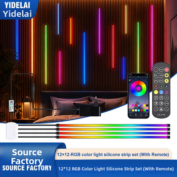 RGB színes LED-szalag szilikonból, vízálló és rugalmas nappalira, 24V atmoszférikus világítás