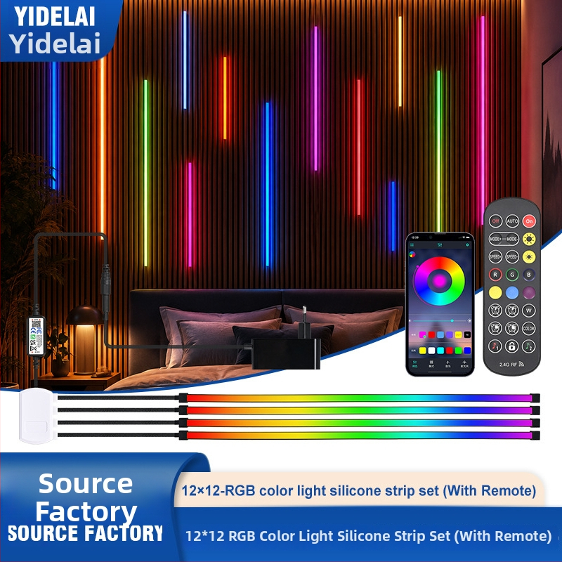 RGB színes LED-szalag szilikonból, vízálló és rugalmas nappalira, 24V atmoszférikus világítás