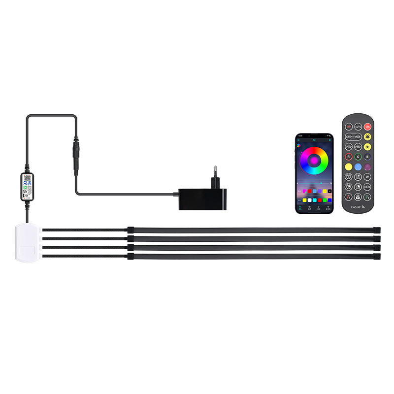 RGB színes LED-szalag szilikonból, vízálló és rugalmas nappalira, 24V atmoszférikus világítás