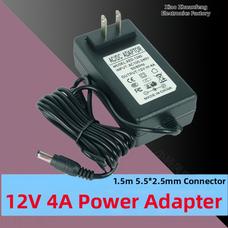 Napájací adaptér DC 12V pre LED osvetlenie a elektrické náradie, s káblom, transformátor 2A/4A na brúsenie a vŕtanie, zástrčka 5,5x2,5 mm