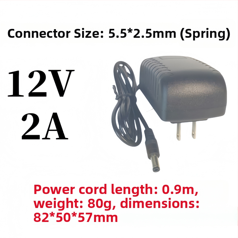 Napájací adaptér DC 12V pre LED osvetlenie a elektrické náradie, s káblom, transformátor 2A/4A na brúsenie a vŕtanie, zástrčka 5,5x2,5 mm