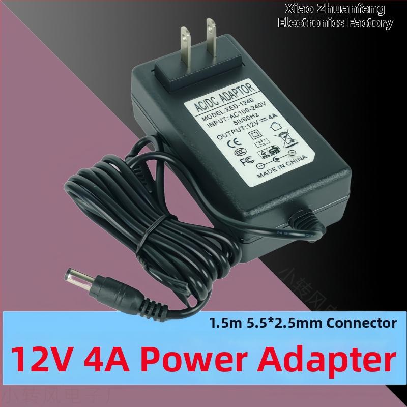 Napájací adaptér DC 12V pre LED osvetlenie a elektrické náradie, s káblom, transformátor 2A/4A na brúsenie a vŕtanie, zástrčka 5,5x2,5 mm