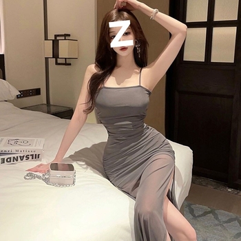 Mrežasta tie-dye haljina s tankim trakama za žene, duga uska haljina sa šavom, naglašena struka, bodycon silueta, vilinski dojam
