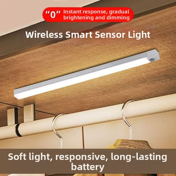 LED mozgásérzékelős világítás a szekrényhez, USB-töltés, hosszú fénycsík éjjeli fényként