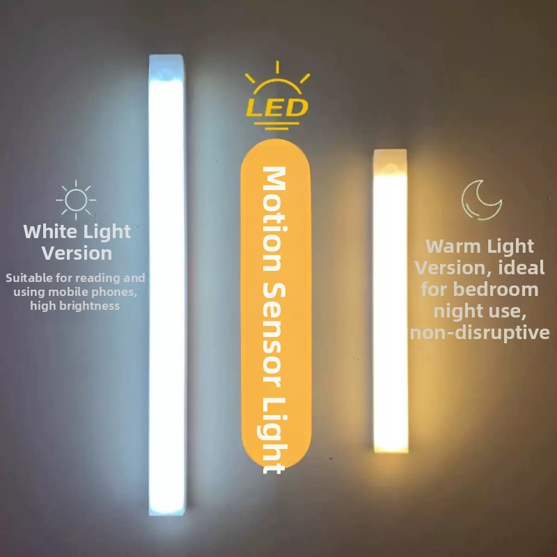 LED mozgásérzékelős világítás a szekrényhez, USB-töltés, hosszú fénycsík éjjeli fényként