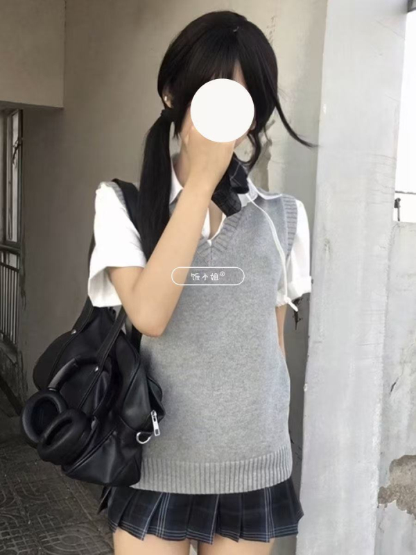 Japán stílusú JK rétegelt mellény és kötött felső nőknek, több színben, egyetemi stílus
