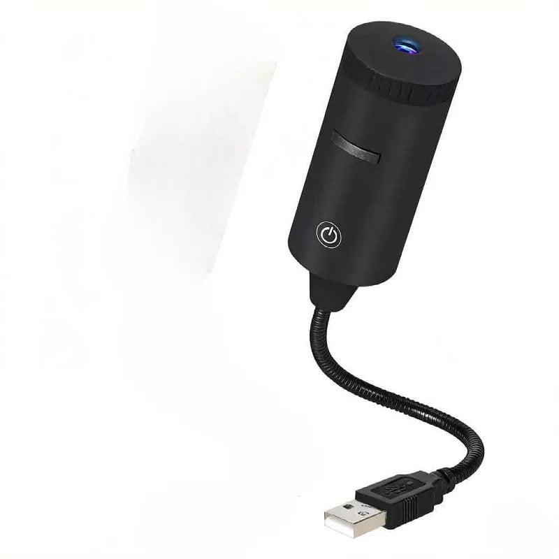 USB-tápellátású projektor éjszakai fény, cserélhető filmlencsével, csillag- és hold motívummal, kompakt autó környezeti világítás