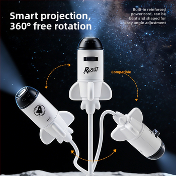 Nočné LED svetlo napájané z USB s 360° otočným projektorom hviezdnej oblohy pre atmosféru spálne
