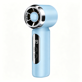 USB újratölthető asztali és kézi mini ventilátor lámpával, 5 lapát, 4 fokozat