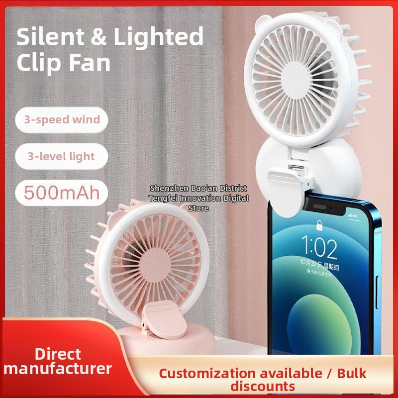 USB ventilátor s klipom a ľahkým, skladacím mini ventilátorom na krk