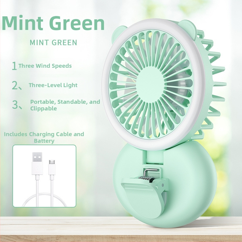 USB ventilátor s klipom a ľahkým, skladacím mini ventilátorom na krk