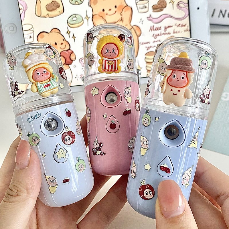 Könnyen hordozható nano hidratáló spray, karikatúra-szerű csillag alakú, arcápolásra, feltölthető mini hűvös permetező párásító.